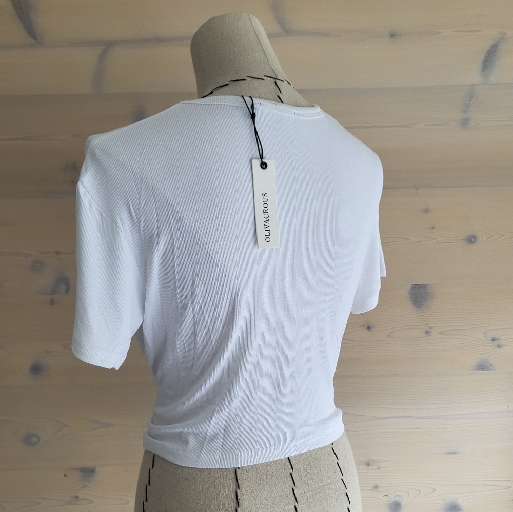 NWT Olivaceous Cropped Rayon Wrap Tee T Shirts Bulk Set of 3 sizes S M L - Picture 10 of 14